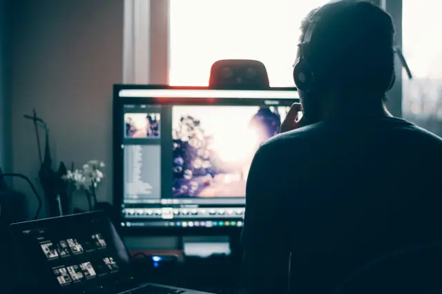 person working at a computer